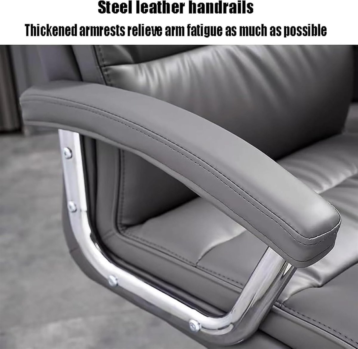 Ergonomische bureaustoel 360° draaibaar – dubbel gelaagd dik zitkussen, waterfaldesign zitting, segmentale rugleuning, PU-leer & Nappaleder, comfortabele armleuningen, ruimtebesparend kantoorstoel – Mobili Bella