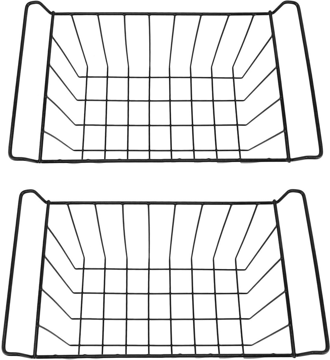 Dailygoods- Vrieskistmand - 2 Stuks - Roestvrij Staal - PE Coating - Geschikt voor Vriezer/Shelf - Afmetingen L 41,5 cm x B 24,5 cm x H 20 cm - Opbergmand