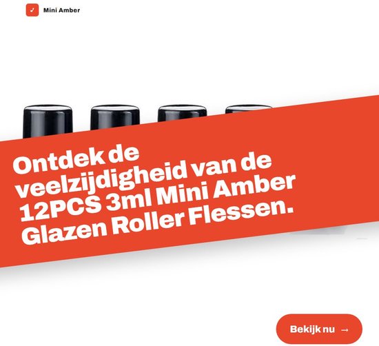 Solidchoice - Dailygoody - Mini Amber Glazen Roller Flessen - 12x 3ml - Perfect voor Essentiële Olie - Hergbruikbaar - Parfum - Ideaal voor DIY - Geschikt voor Reiz van Solidchoice — afbeelding 2