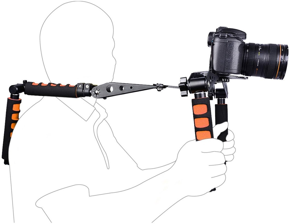 Dailygoods- Schouderondersteuning Rig Kit - Verstelbare Handgreep - Gedempt Schouderkussen - Aluminiumlegering - Multi-hoek - Compatibel met accessoires - Camerarig