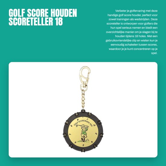 Dailygoods- Golf Scorehouder 18 Holes - Golf Slagenteller - Draagbare Clip - Handige Wielen - Praktisch Gereedschap - Kunststof/Legering - Golf Teller van Dailygoods — afbeelding 5