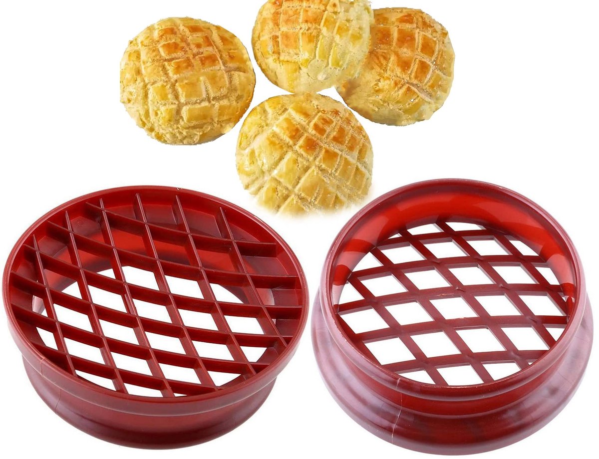 Dailygoods- Broodje Mal - 2 Stuks - Duurzaam Kunststof - Bakvormen - Ananas Broodje - Herbruikbaar - Ideaal voor Desserts - Bakvorm