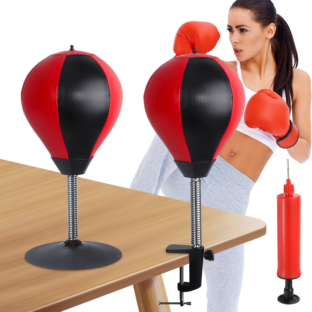 Dailygoods- Bureaubokszak - Sterke Zuignappen - Tafelklem - Stressvermindering - Grappig Cadeau - Eenvoudige Installatie - Punchingbal