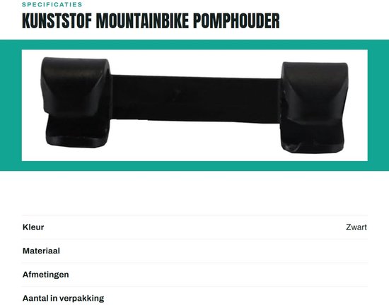 Dailygoods- Pomphouder Lichtgewicht - Kunststof - Schroefloos - Fietspompclip - 9,5 x 5,7 cm - Stevige Grip — afbeelding 3
