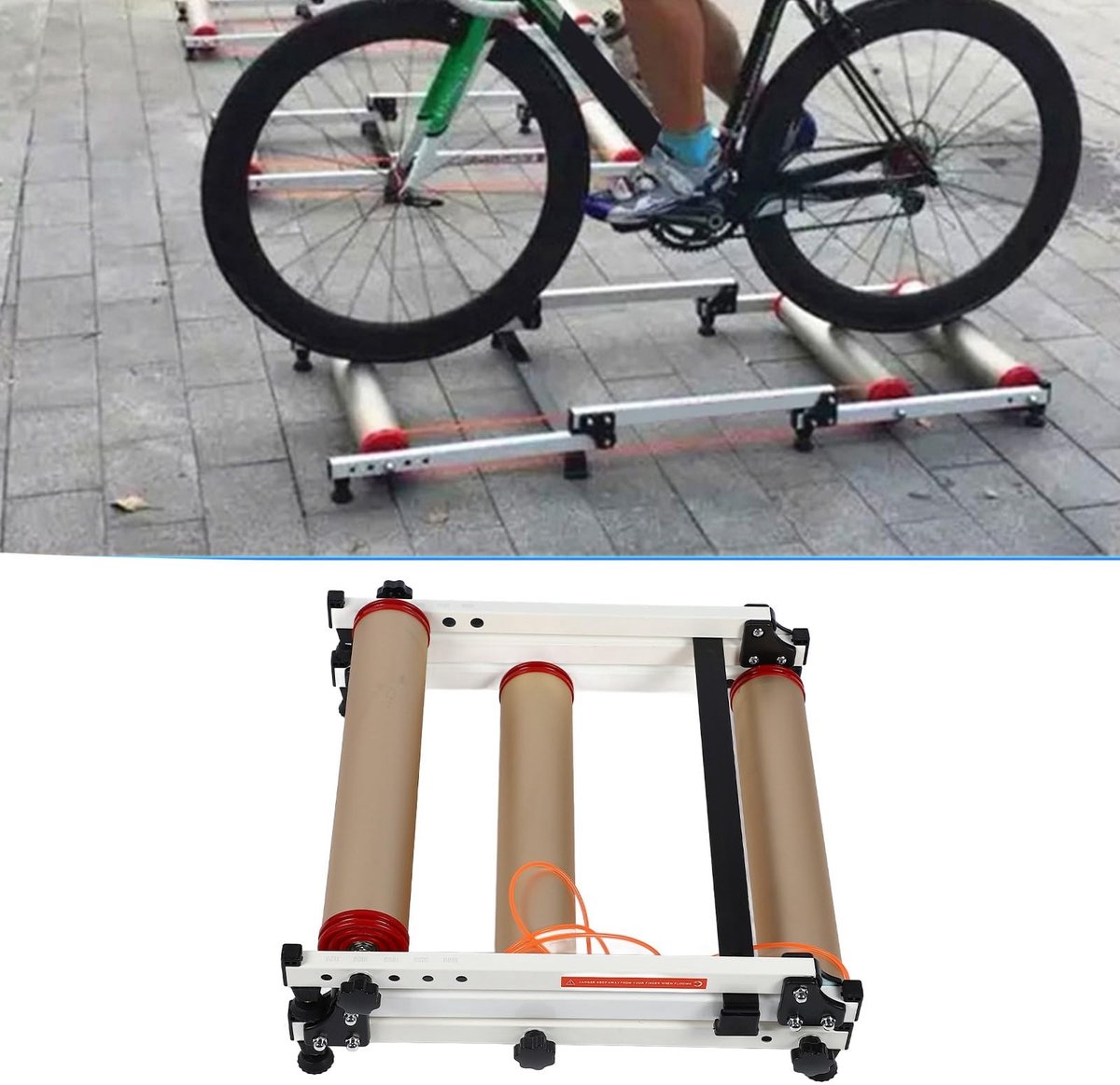Dailygoods- Fietstrainer Verstelbaar - Opvouwbaar Roller-rijplatform - Fitnessapparatuur voor Binnen - Geschikt voor 16-29 inch Fietsen - Aluminium Legering + ABS Materiaal - Lichtgewicht 7600g - Fietsenroller