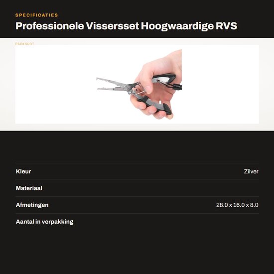 Professionele Vissersset - Hoogwaardige RVS Pliers met Haakverwijderaar voor Zeevisserij van Merkloos — afbeelding 2