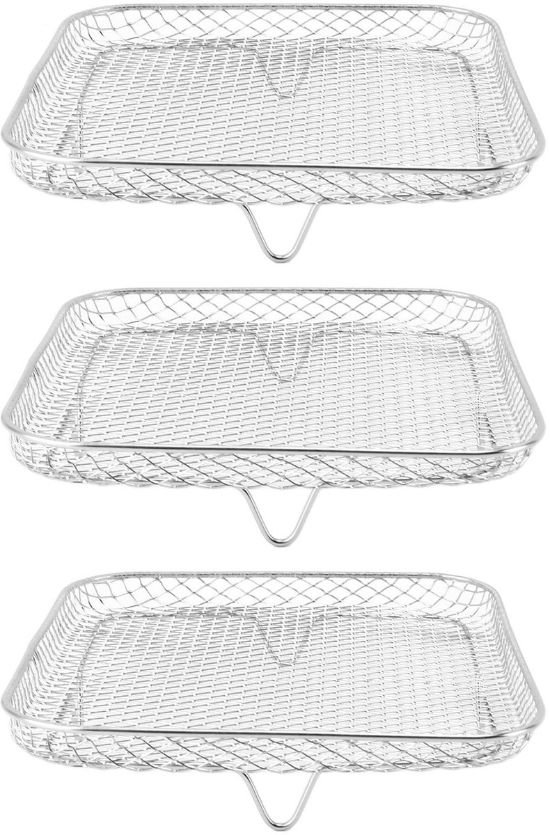Luchtfriteuse Mand - Friteuse Accessoires - Krokant Bakken - Stapelbaar 3 Lagen - 8 Inch