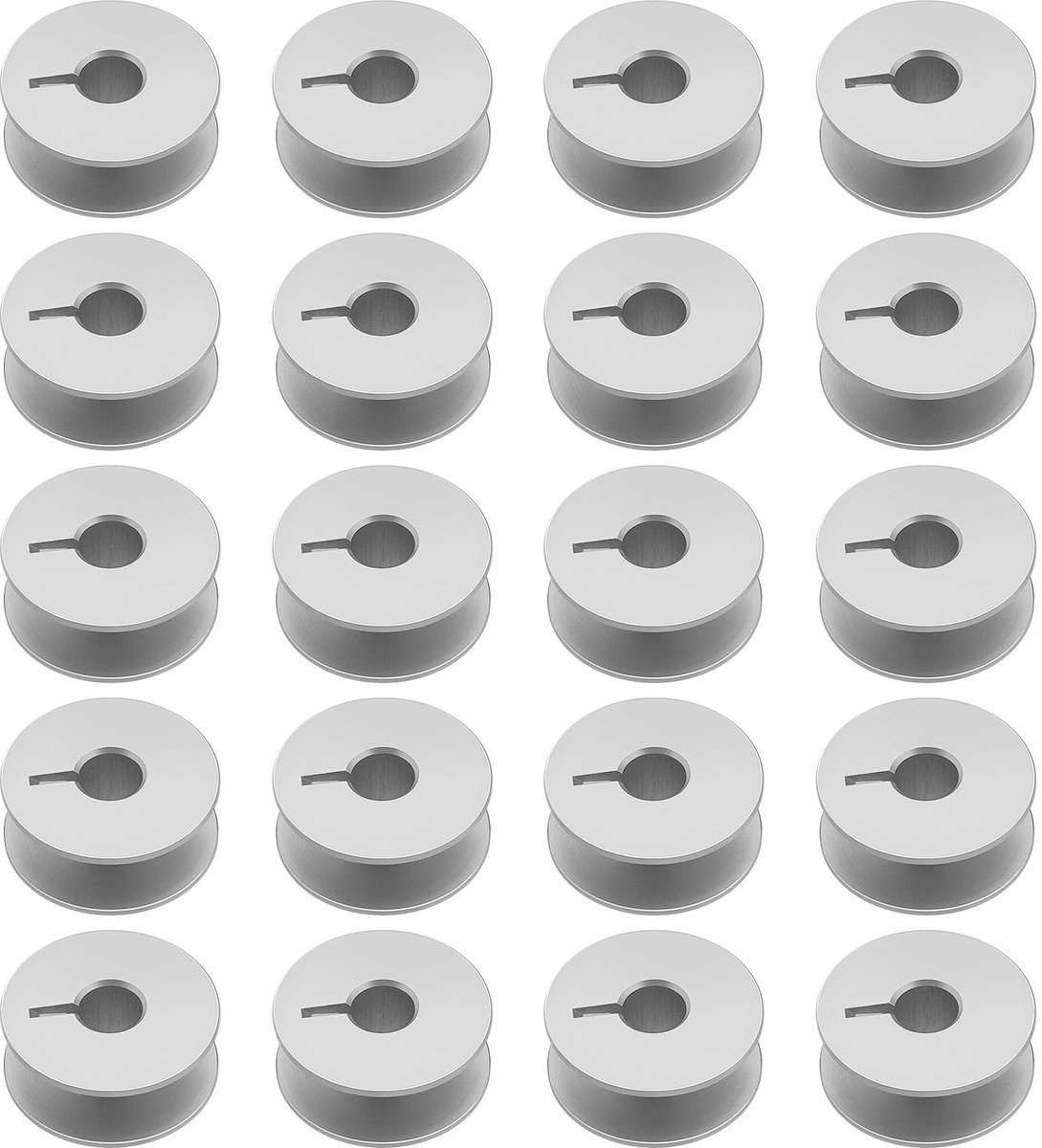 Dailygoods- Metalen Spoelen 20 Stuks - Aluminiumlegering - Compatibel met Pfaff - Naaimachine - Zilver - 20.8 x 8.84 mm - Naaimachine Klossen