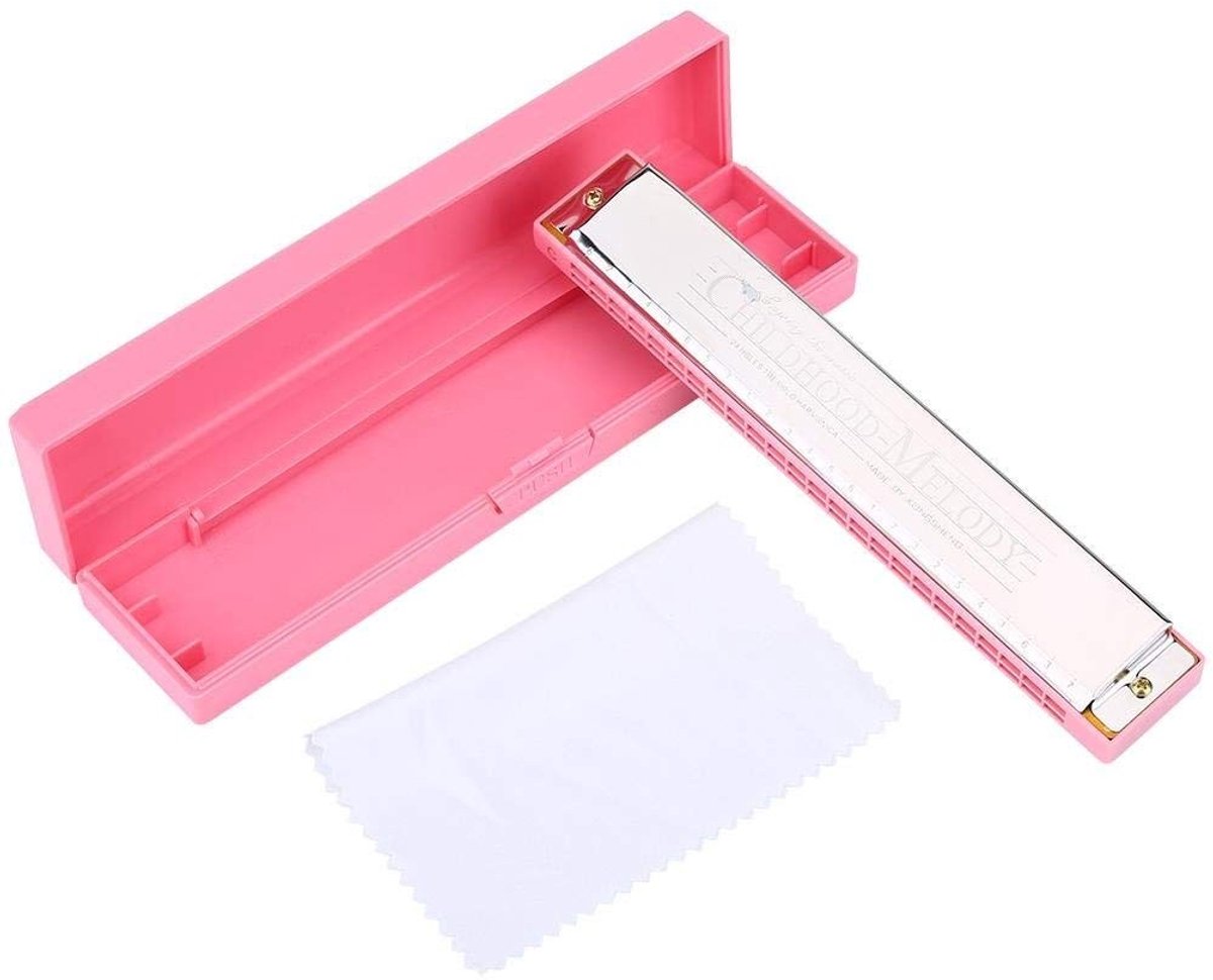 Dailygoods- Harmonica 24 Holes - Mondharmonica C - Professionele Geluidskwaliteit - Eco-vriendelijk Hars - Roestvrij Staal - Inclusief Opbergetui