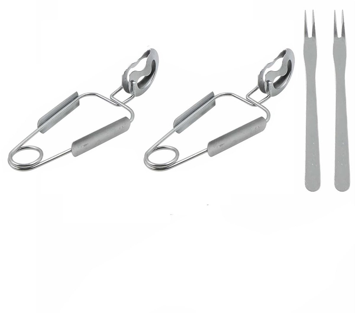 Dailygoods- Escargot Tang Premium Set - RVS Vork - Multifunctioneel Serveergereedschap - Ergonomische Keukentang - Voor Zeevruchten - Stijlvol Design - Serveertang