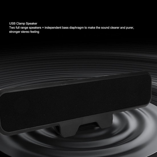 Computerluidsprekers - Monitor soundbar - Meeslepend geluid - Ruimtebesparend clipontwerp - 10W vermogen - Zwart — afbeelding 5