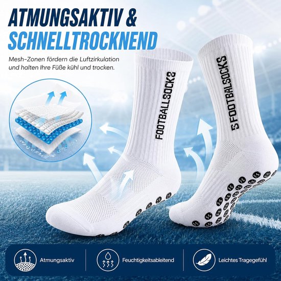 Voetbalsokken met Grip - Gripsokken Sport sokken - Sporten en Trainen - 49 Antislip Punten - 3 Paar - Zwart — afbeelding 2