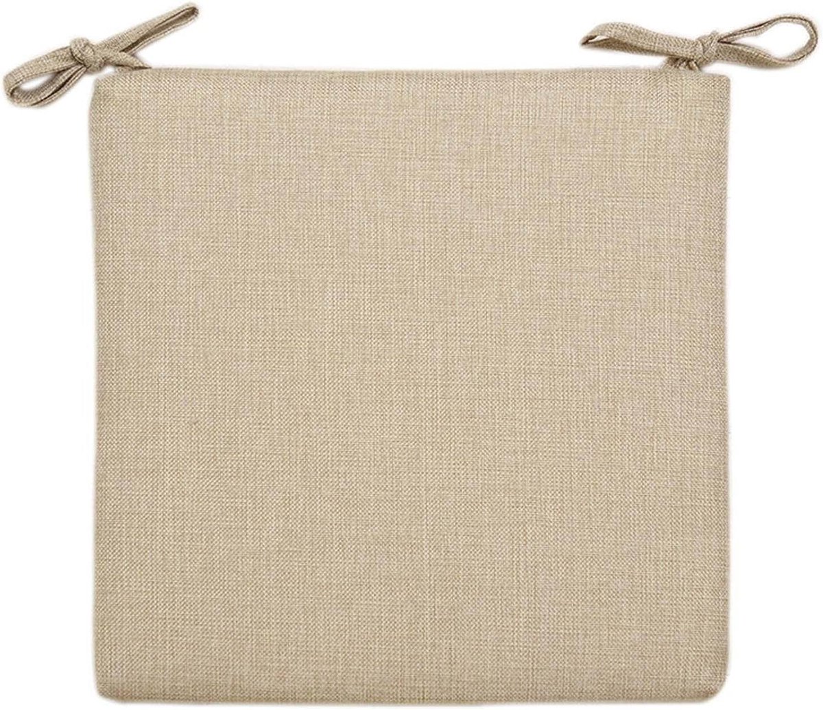 Stoelkussens Set - Zitmatten Dik - Comfortabel Zitten - Met Bevestigingsbanden - 45x45cm 4