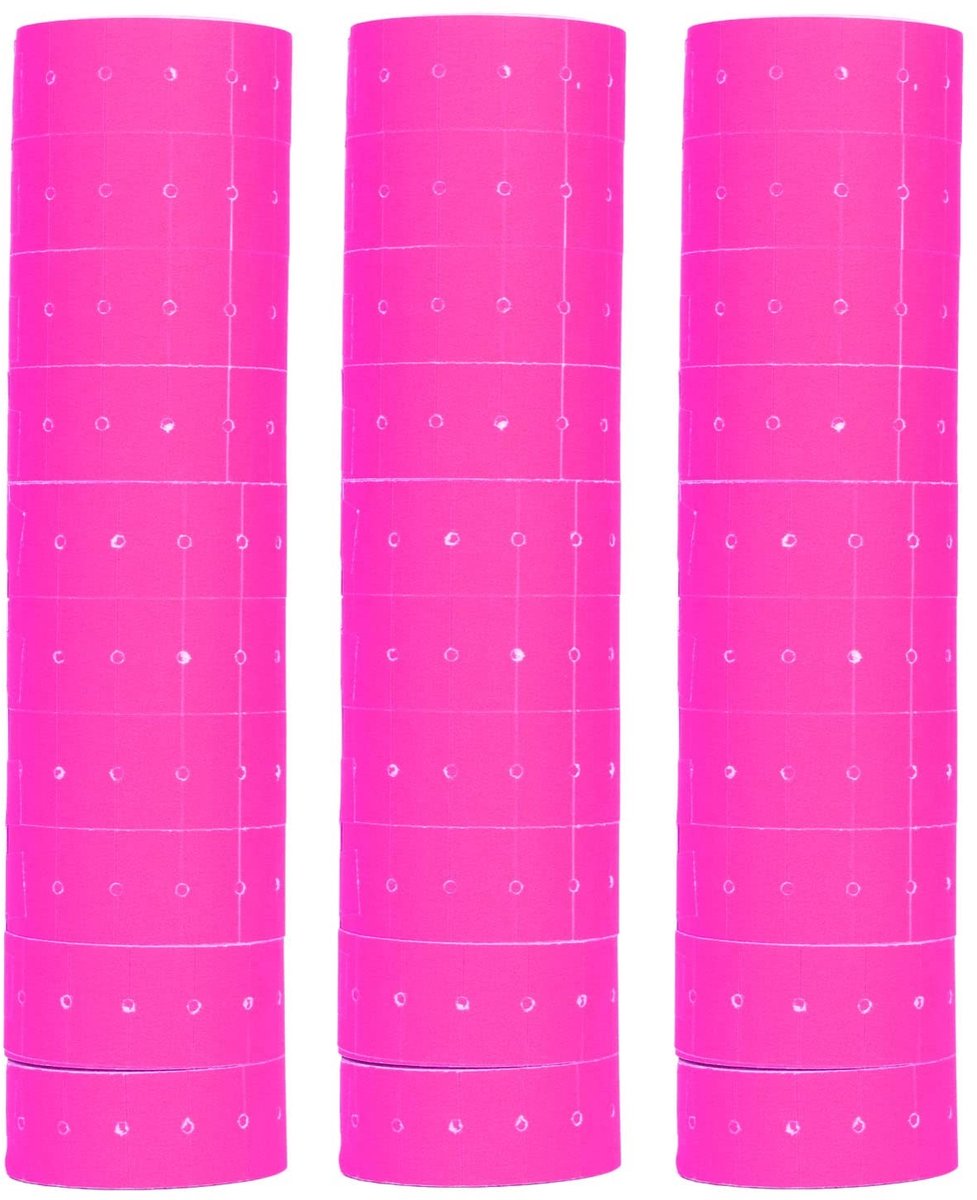 Dailygoods- Prijslabels 15000 Stuks - 30 Rollen - Prijsstickers - Papier 21x12mm - Fluorescerend - Geschikt voor Mx-5500 - Etiketten