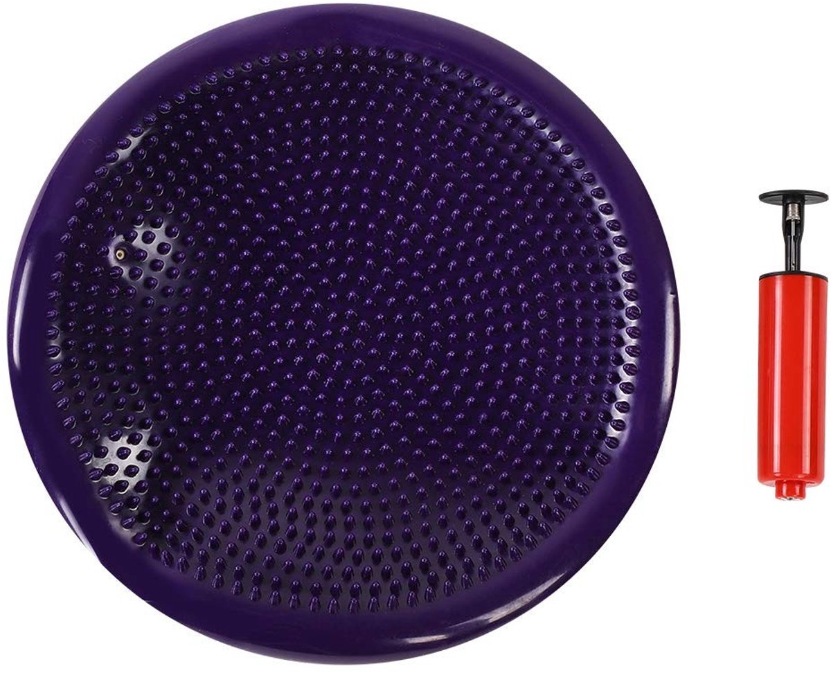 Dailygoods- Evenwichtskussen Dubbelzijdige Massage - Balansbord - Balanstrainer - Yoga Pad - Pilates Kussen - Inclusief Luchtpomp - Balanskussen
