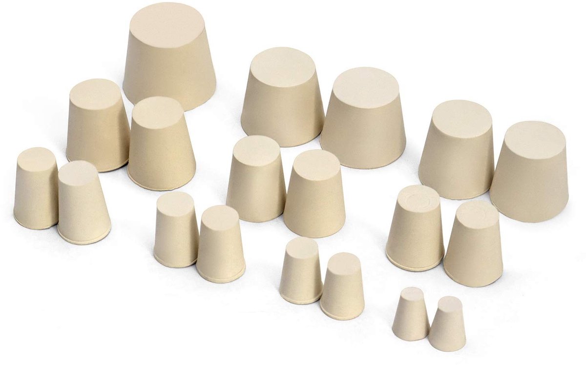 Dailygoods- Laboratoriumplug - 19 Stuks - Hoogwaardig Rubber - Chemisch Bestendig - Milieuvriendelijk - 10 Verschillende Maten - Rubberstop