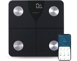 Exzact Slimme Lichaamsweegschaal/Digitale Badkamerweegschaal – Bluetooth iOS & Android – 180 kg Capaciteit – Lichaamsvet – kg/st/lbs – Elektronische Weegschaal