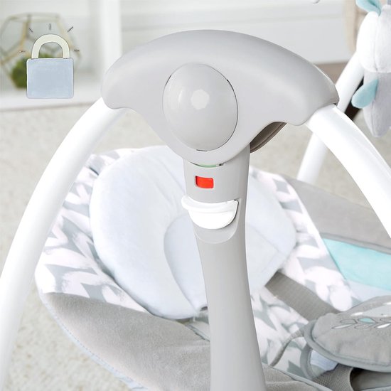 Ingenuity ConvertMe 2-in-1 Compact Portable Baby Swing and Child Seat, 5 Automatic Swing Settings, Soothing Vibration, 12 Melodies, 4 Nature Sounds - Raylan, from Newborn to 9 Months, — afbeelding 3