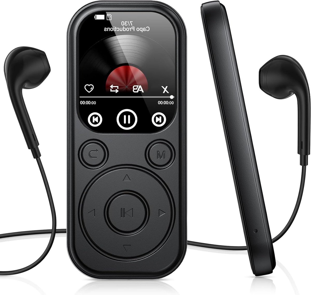 128GB MP3 Player with Bluetooth 5.4, RWSRW Music Player with FM Radio, Voice Recording, Hi-Fi Sound, FM Radio, E-Book Function, Headphones Included