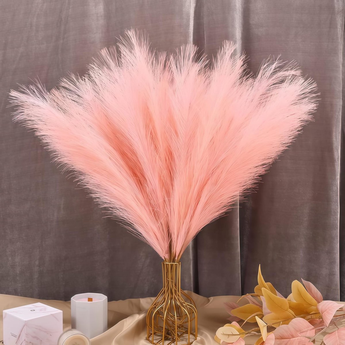 Dailygoods- Pampasgras 55 cm - Kunstmatig Pampasgras - Decoratie - Boho Home Deco - Pluizige Bloemen - Langdurig Alternatief - Kunstbloemen