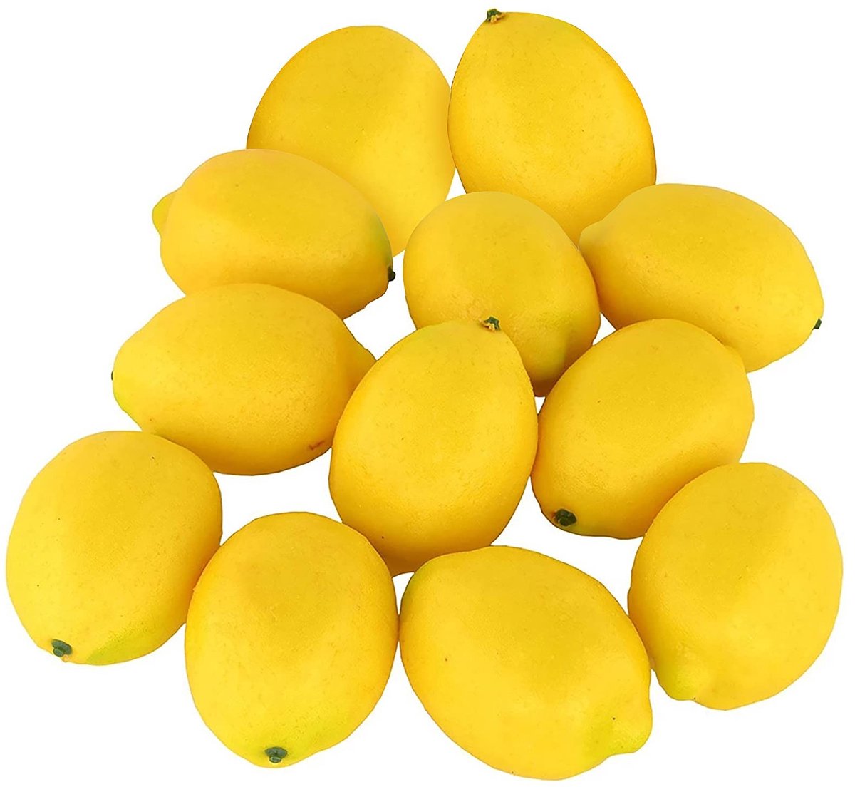 Dailygoods- Kunstmatige Citroenen - 12 Stuks - Realistische Decoratie - Nep Fruit - Levensechte Simulatie - Duurzaam Materiaal - Afmeting 8,4 x 5,6 cm - Nepfruit