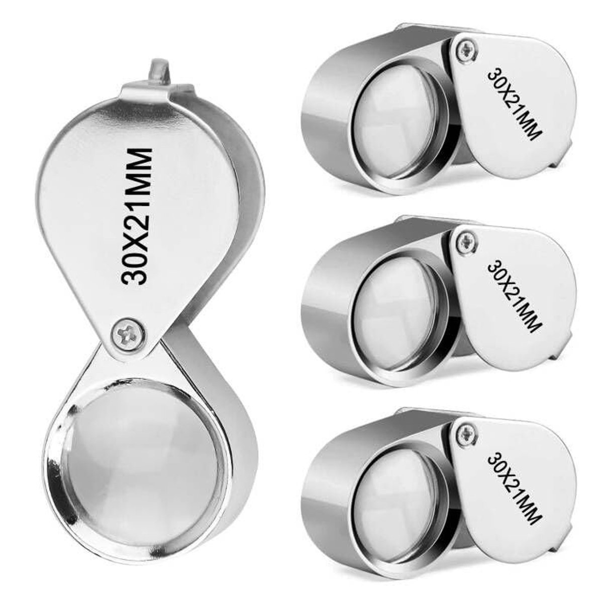 Dailygoods- Juweliersvergrootglas 30x - Opvouwbaar - Handvat - Kristalheldere vergroting - Edelsteenonderzoek - Premium kwaliteit - Loep