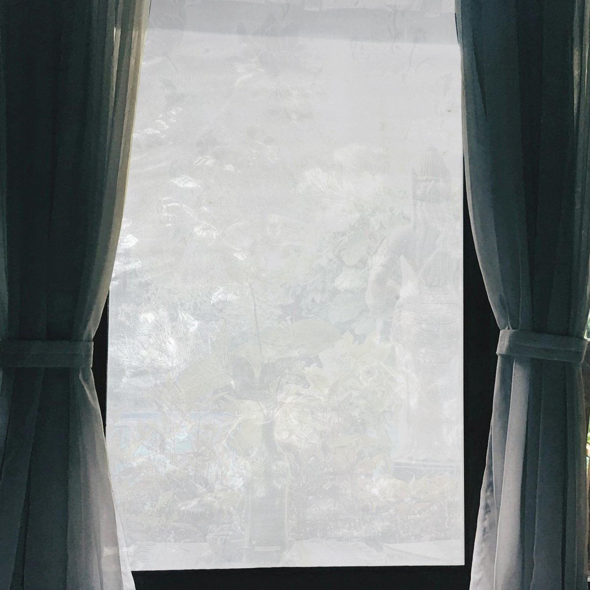 Dailygoods- Raamfolie Bloemenpatroon - Privacyfolie - Statisch - Verduisterend - Duurzaam - 200 x 40 cm