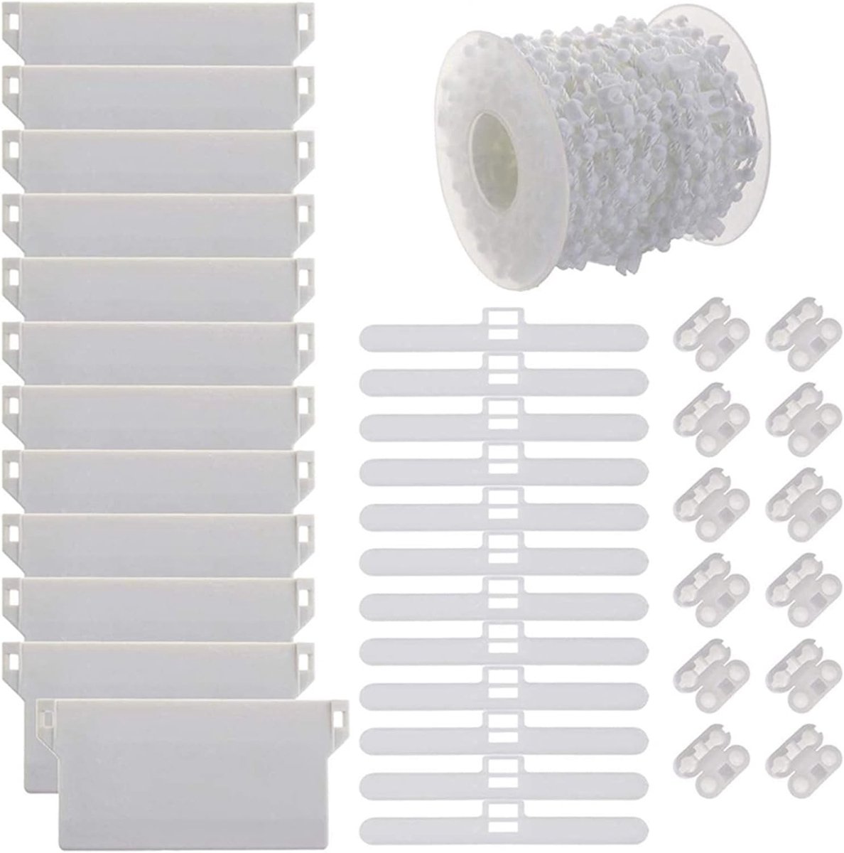 Dailygoods- Verticale Blind Reparatieset 37pcs - Vervangaccessoires - 10m Ketting - Hangers 89mm - Kunststof - Voor Verticale Jaloezieën