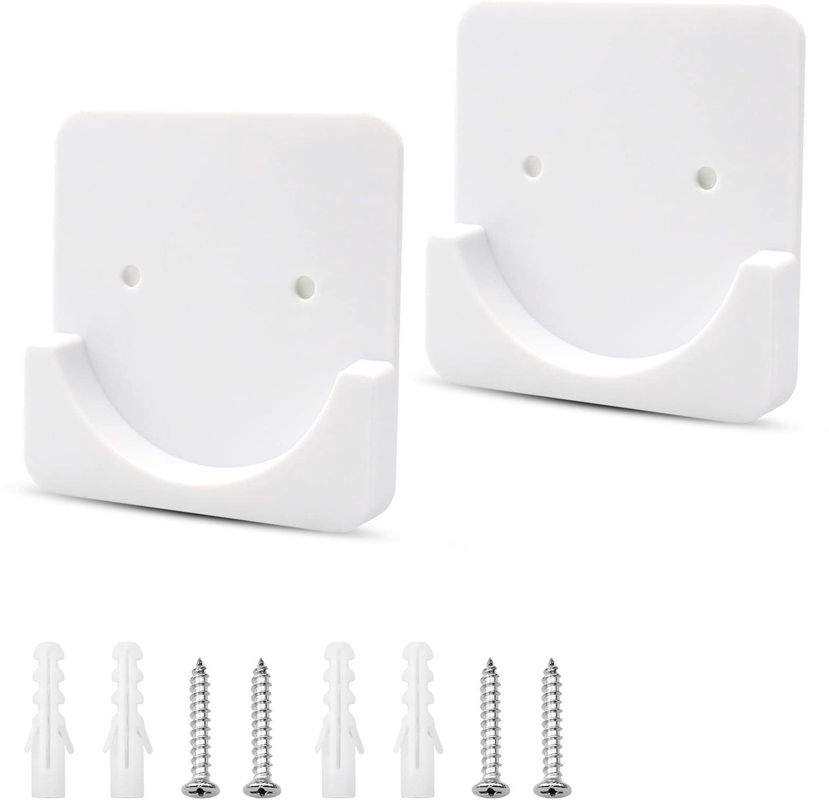 Dailygoods- Douchegordijnstanghouder - Zelfklevend - Muurbevestiging zonder boren - 2 Stuks - Schuiven/buigen voorkomen - Kunststofplaat met tape - Douchegordijnsteun