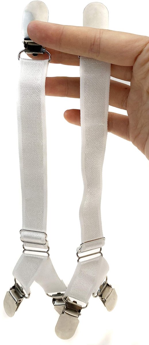 Dailygoods- Kousenhouders - Elastische Nylon Riemen - Verstelbare Pasvorm - Metalen Clipsluiting - 1 Paar - Geschikt voor Dames - Kousenbanden