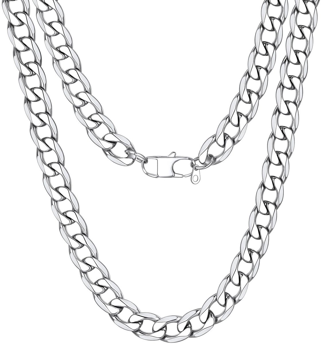 Dailygoods- Pantserketting roestvrij staal - 60 cm - vriendschapsketting zonder hanger - dames/heren - modesieraad - cadeau voor speciale gelegenheden - Halsketting