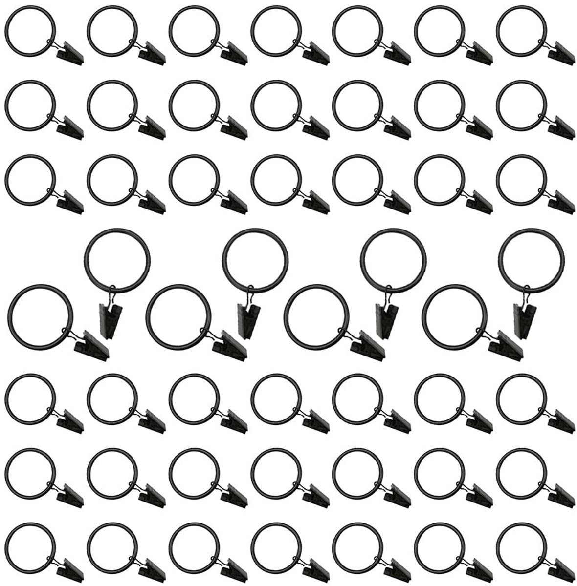 Dailygoods- Gordijnroede Ringclips 50 Stuks - 25 mm - Sterk - Roestbestendig - Duurzaam - Voor Thuis Decoratie - Gordijnhaken
