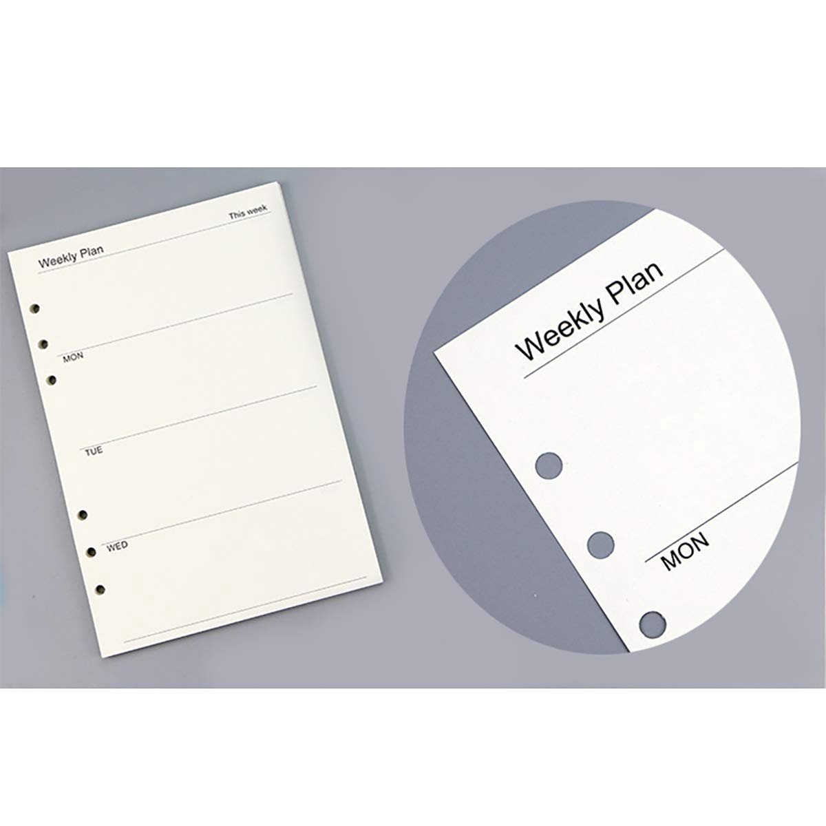 Dailygoods- Weekly Planner 40 Vellen - A5 - 6 Gaten - Maand-/Week-/Dagplanning - Hoogwaardig Papier - Glad Oppervlak - Navulpapier