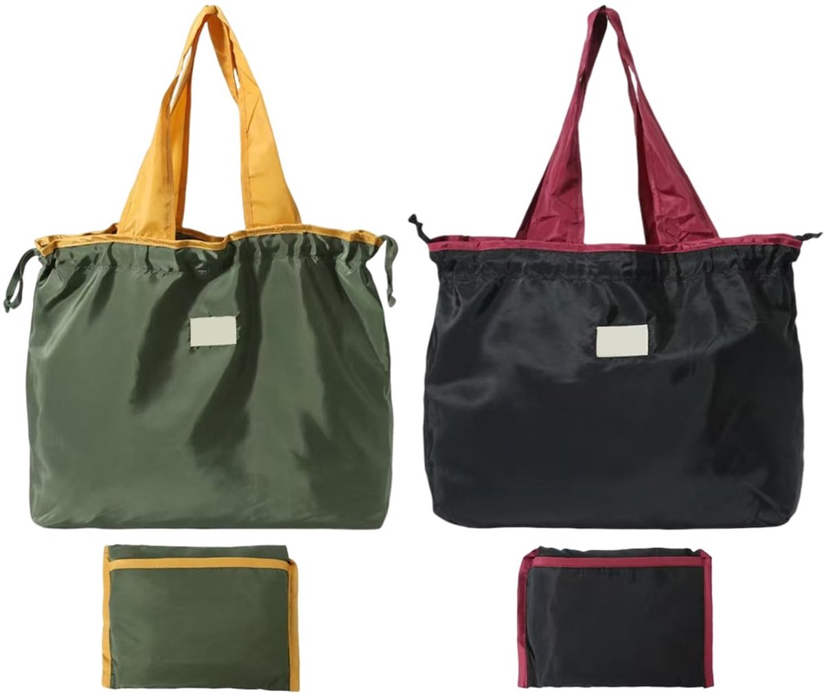 Dailygoods- Schoudertas Waterdicht - Opvouwbare Handtas - Grote Capaciteit - Polyester - 2 Stuks - Geschikt Voor Reizen/Winkelen