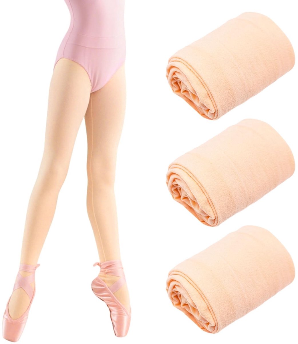 Dailygoods- Balletdanspanty 3 Stuks - Huidkleurig - Voor Meisjes 5-10 Jaar - Hoge Elasticiteit - Duurzaam - Perfecte Pasvorm - Danspanty