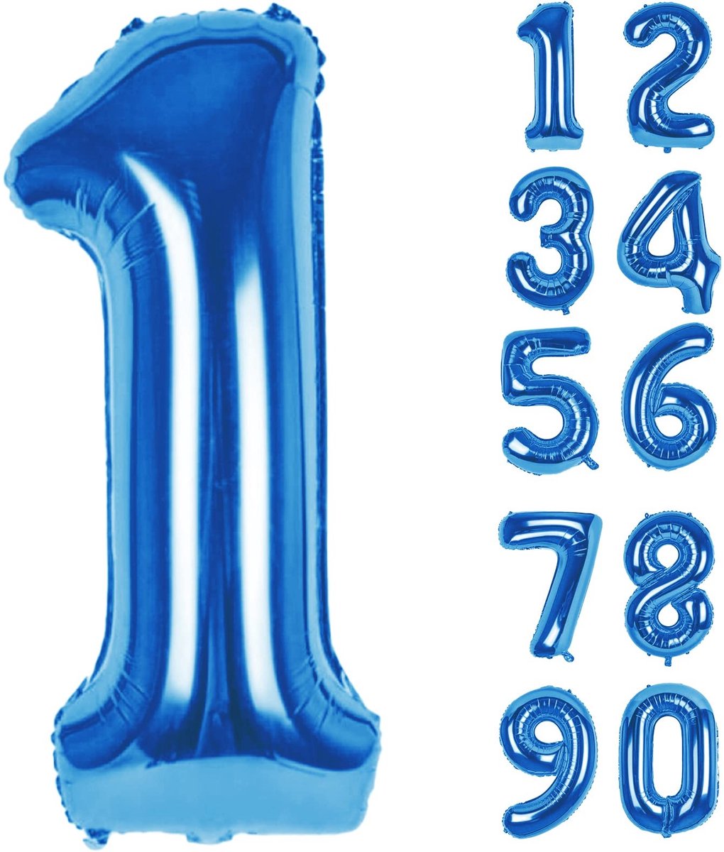 Dailygoods- Folieballon XXL - Cijferballon 1 - Aluminiumfolie - Verjaardag - Babyshower - Herbruikbaar - Diverse kleuren beschikbaar