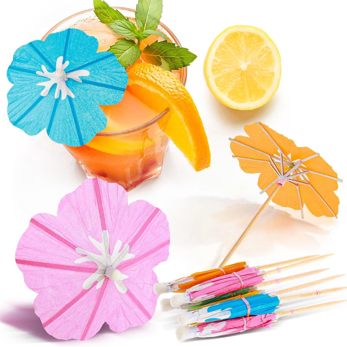 Dailygoods- Cocktailparaplu 50 Stuks - Drinkparaplu's - Cocktailprikkers - Decoratie - Feestversiering - Hawaiian Thema - Drankaccessoires