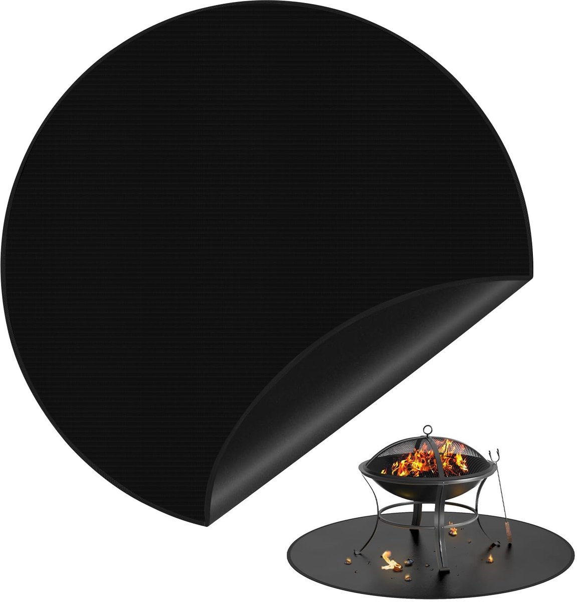 Dailygoods- Haardmat Vuurvast 91 cm - Siliconen Kachelmat - Brandwerend - Vervormingsvrij - Opvouwbaar - Eenvoudig te Reinigen - Grillmat
