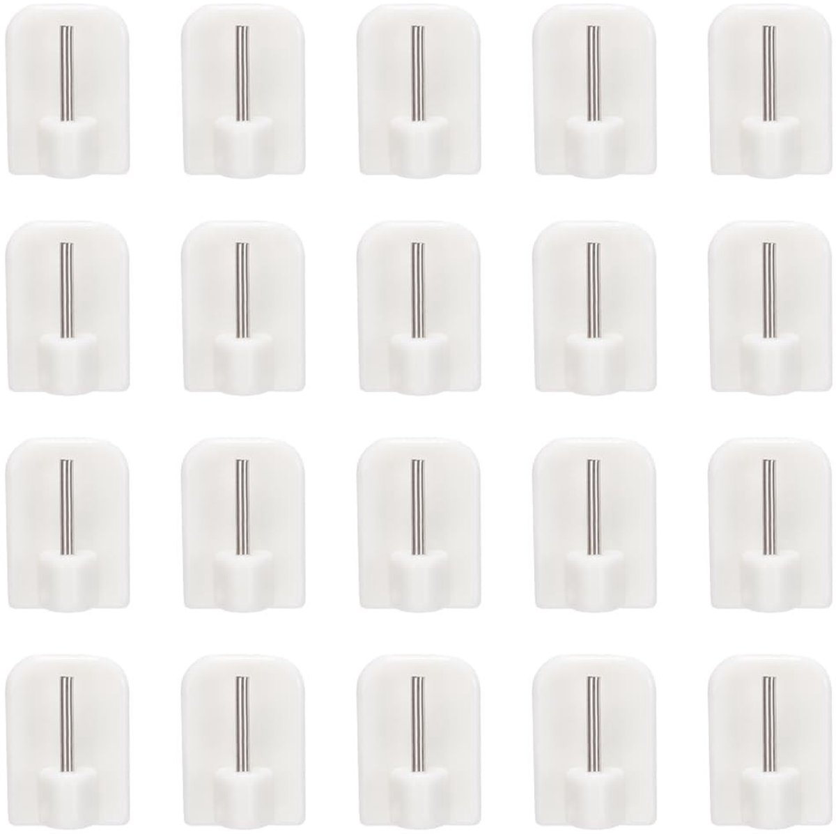 Dailygoods- Zelfklevende Haken 20 Stuks - Kunststof - Ophanghaken - Badkamer/Slaapkamer - Minimalistisch Ontwerp - 2,4 x 1,7 cm - Haakjes