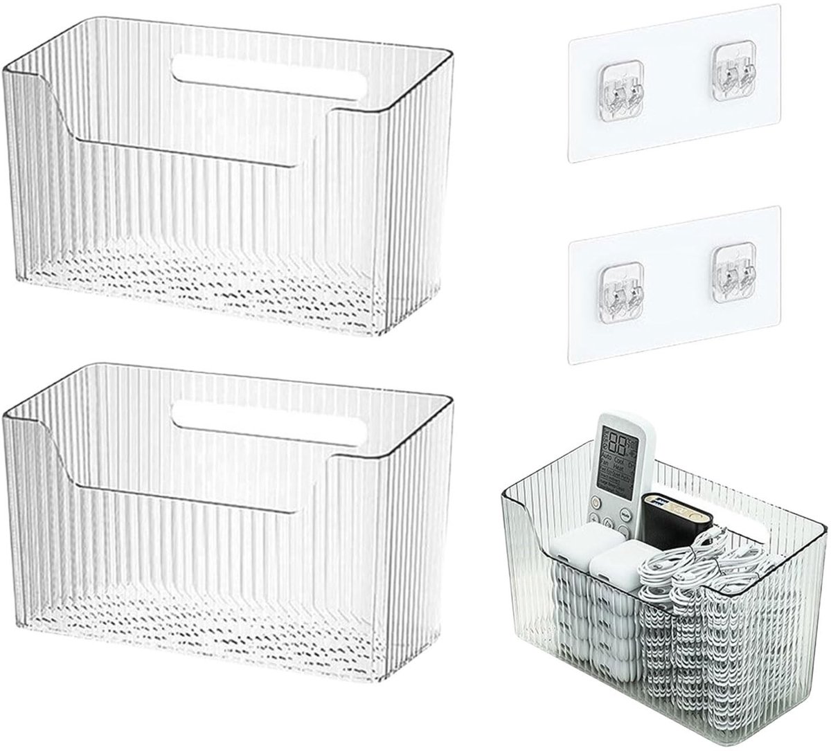Dailygoods- Organizer met heldere uitstraling - Wandgemonteerde Organizer - Badkamerorganizer - Keukenkast Organizer - Douchecaddy - Stapelbaar ontwerp - Opbergmand