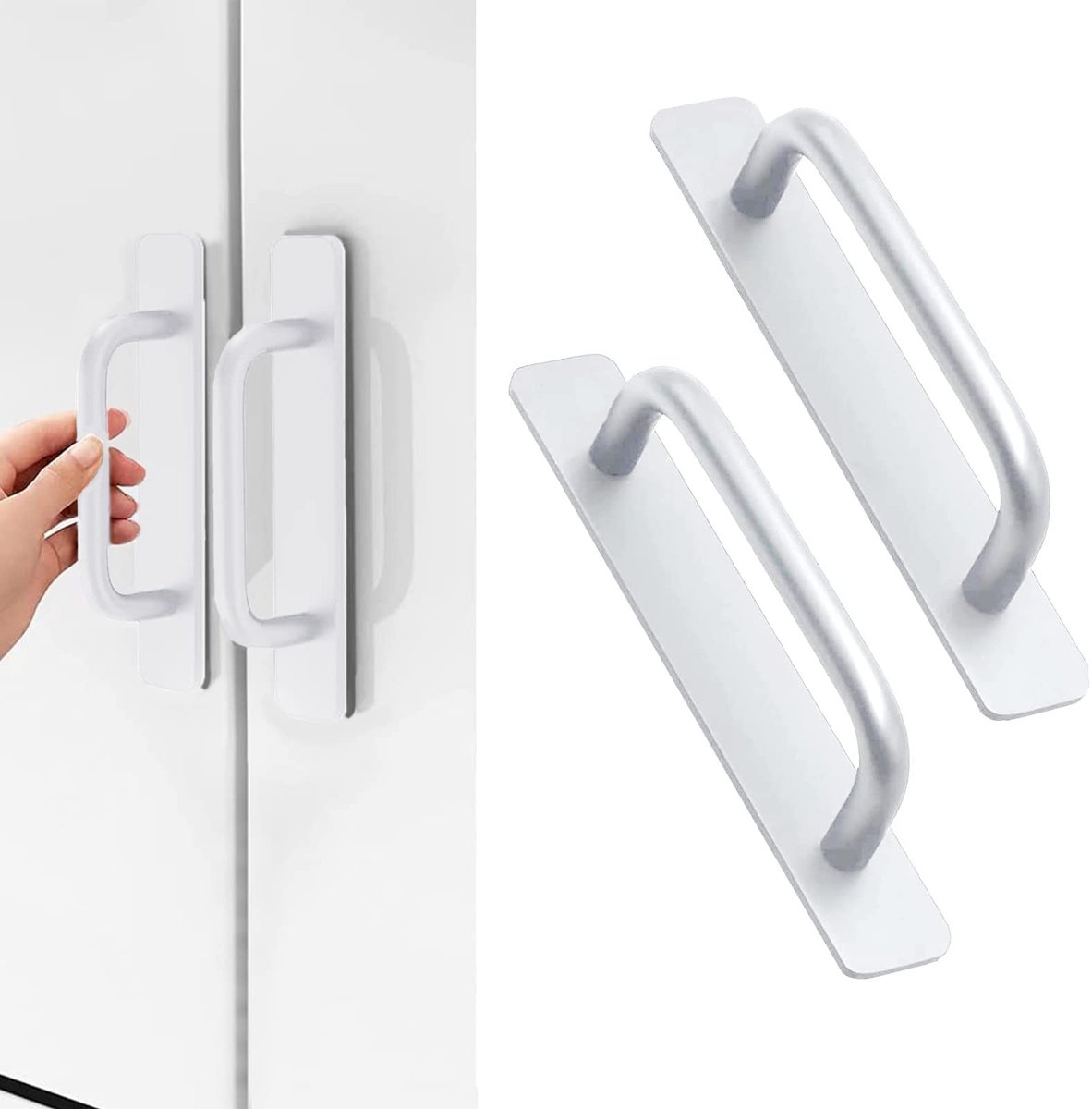 Dailygoods- Meubelhandgrepen 2 Stuks - Zelfklevende Handgrepen - Aluminium Grips - Schuifdeur/Keuken - Ergonomisch Ontwerp - 210 mm - Deurgrepen
