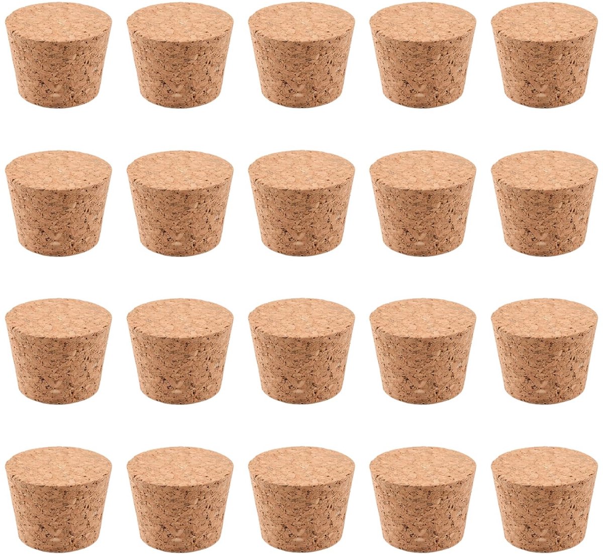 Dailygoods- Kurkstoppers 20 Stuks - Herbruikbare Afdichtingspluggen - Multifunctioneel voor Wijnflessen - Taps Toelopend Ontwerp - Duurzaam Materiaal - Afmetingen 47 x 37 x 35 mm - Afdichtpluggen