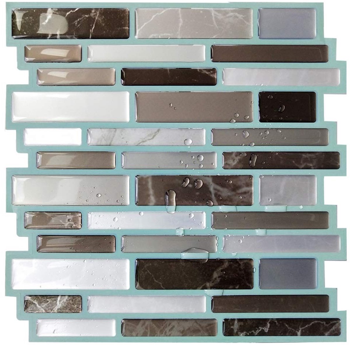 Dailygoods- Tegelstickers 3D Vinyl - Muurstickers voor Keuken/Badkamer - Peel en Stick - Vierkante Stickers - Eenvoudig aan te brengen - Verwijderbaar zonder schade - Muursticker