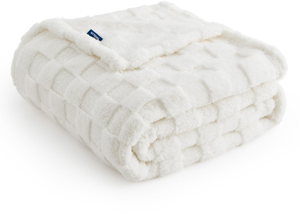 Dailygoods- Knuffeldeken Pluizig - Fleecedeken/Schaakbordpatroon - Zachte/Warme Deken - Geruite Woondeken - 150 x 200 cm - Ultrazacht Microvezel