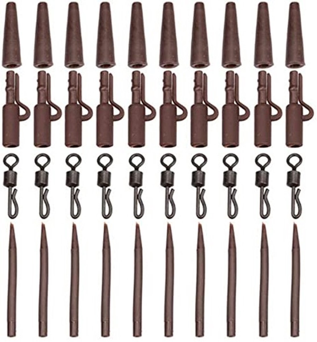 Dailygoods- Loodklemmen 40 Stuks - Karpervissen - Quick Change - Anti Wirwar - Vishaken - Slijtvaste Bescherming - Visaccessoires