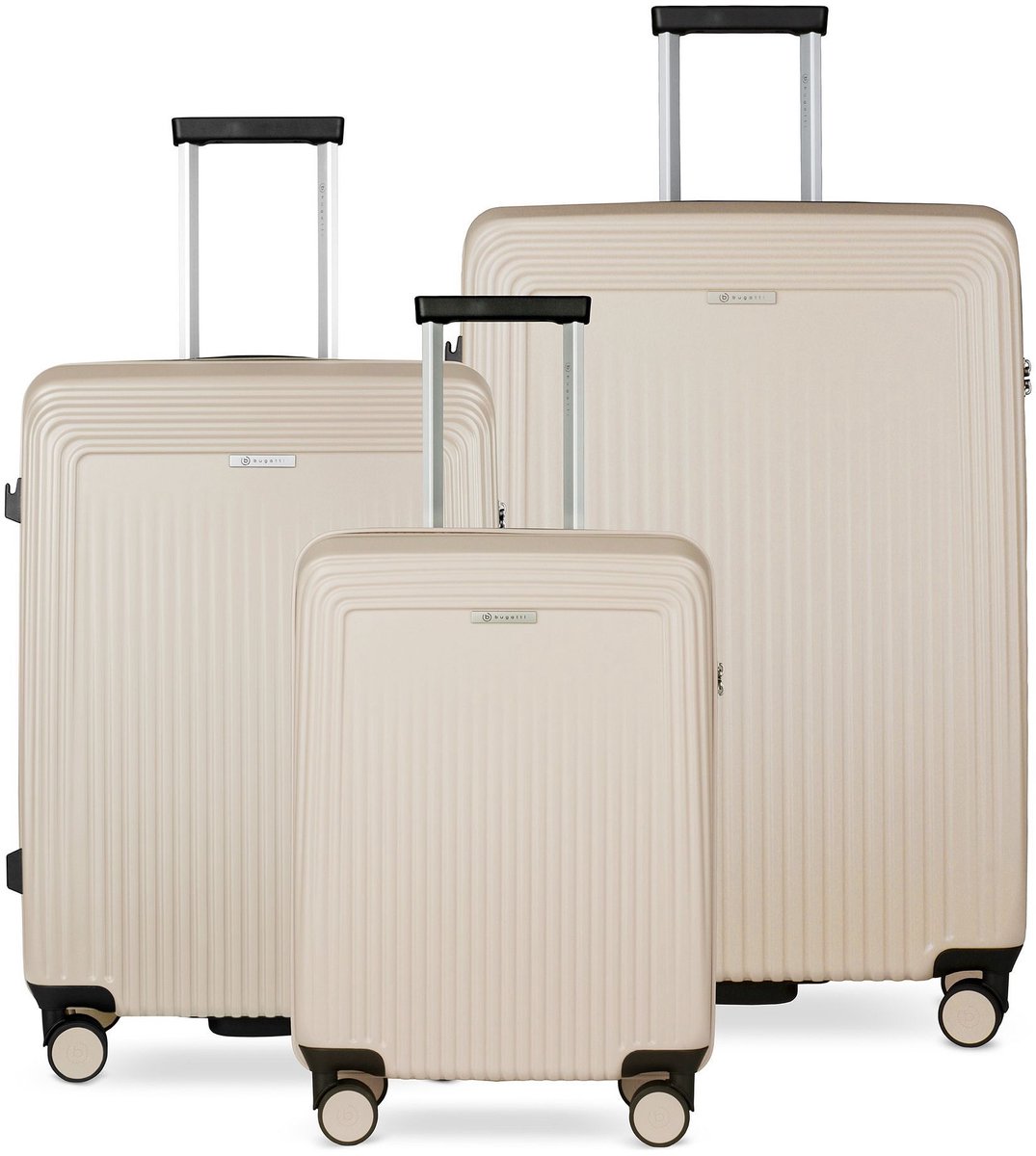 Bugatti Linea 4 wielen Kofferset 3-delig - Harde bagage - TSA slot - beige