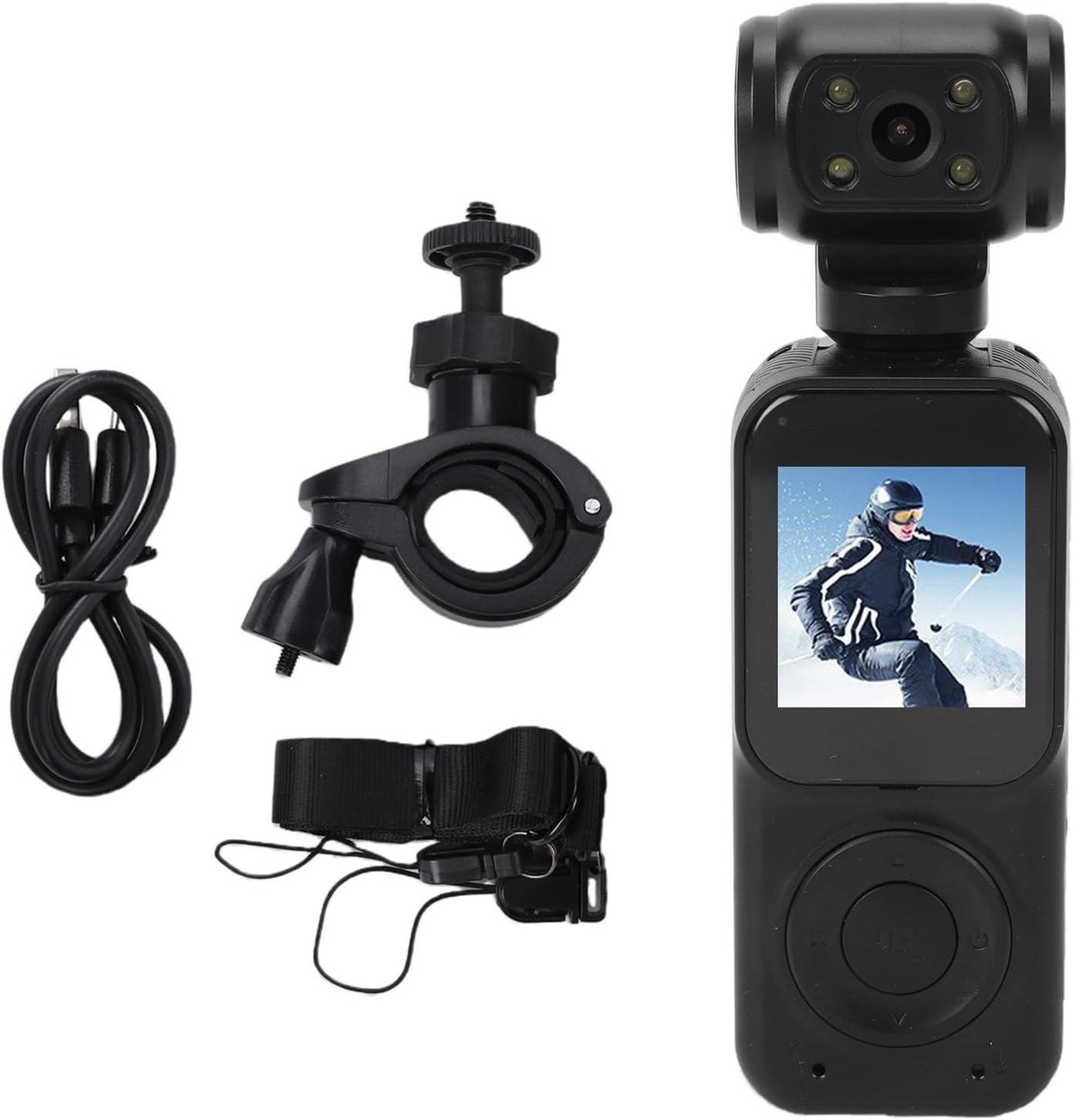 4K Actiecamera - Handheld Camera - Vloggen Buiten - Dubbele Lens - 12MP - Zwart