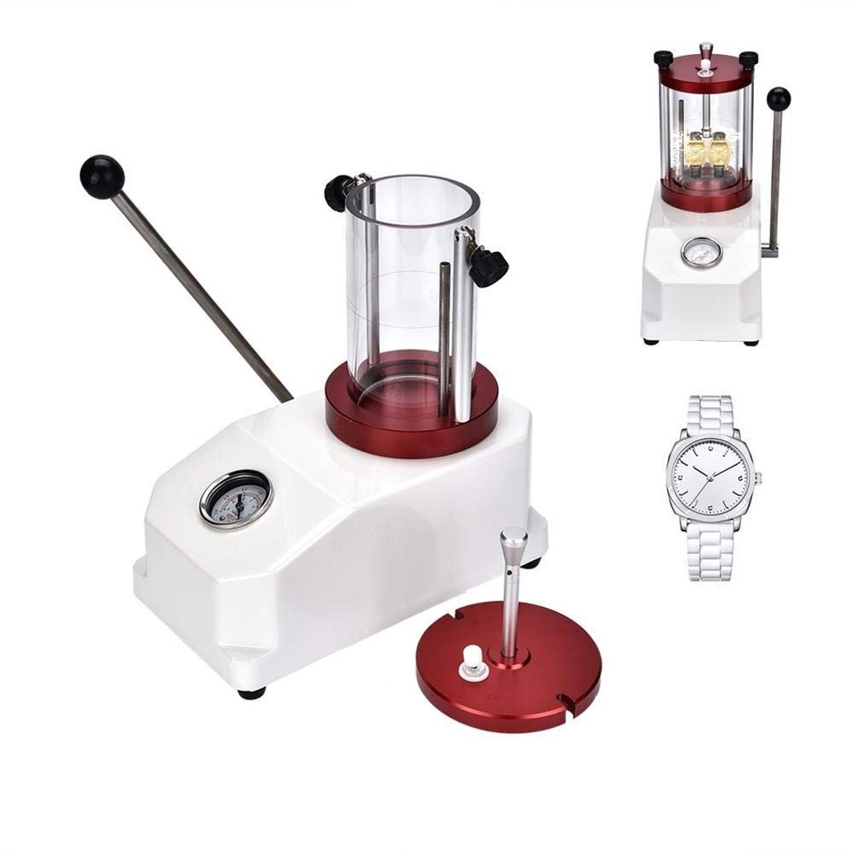 Dailygoods- Horloge Tester Waterdicht - Testmachine voor 2 Horloges - Druktest tot 10 bar - Capaciteit 240x145x275mm - Legering - Gloednieuw - Waterdichtetestmachine