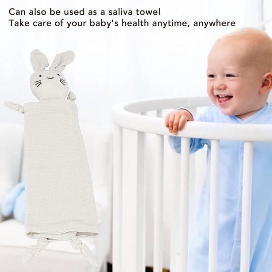 Baby Knuffeldoek - Troostdoekje - Baby Comfort - Zacht Konijn - 28x44 cm - Beige — afbeelding 3