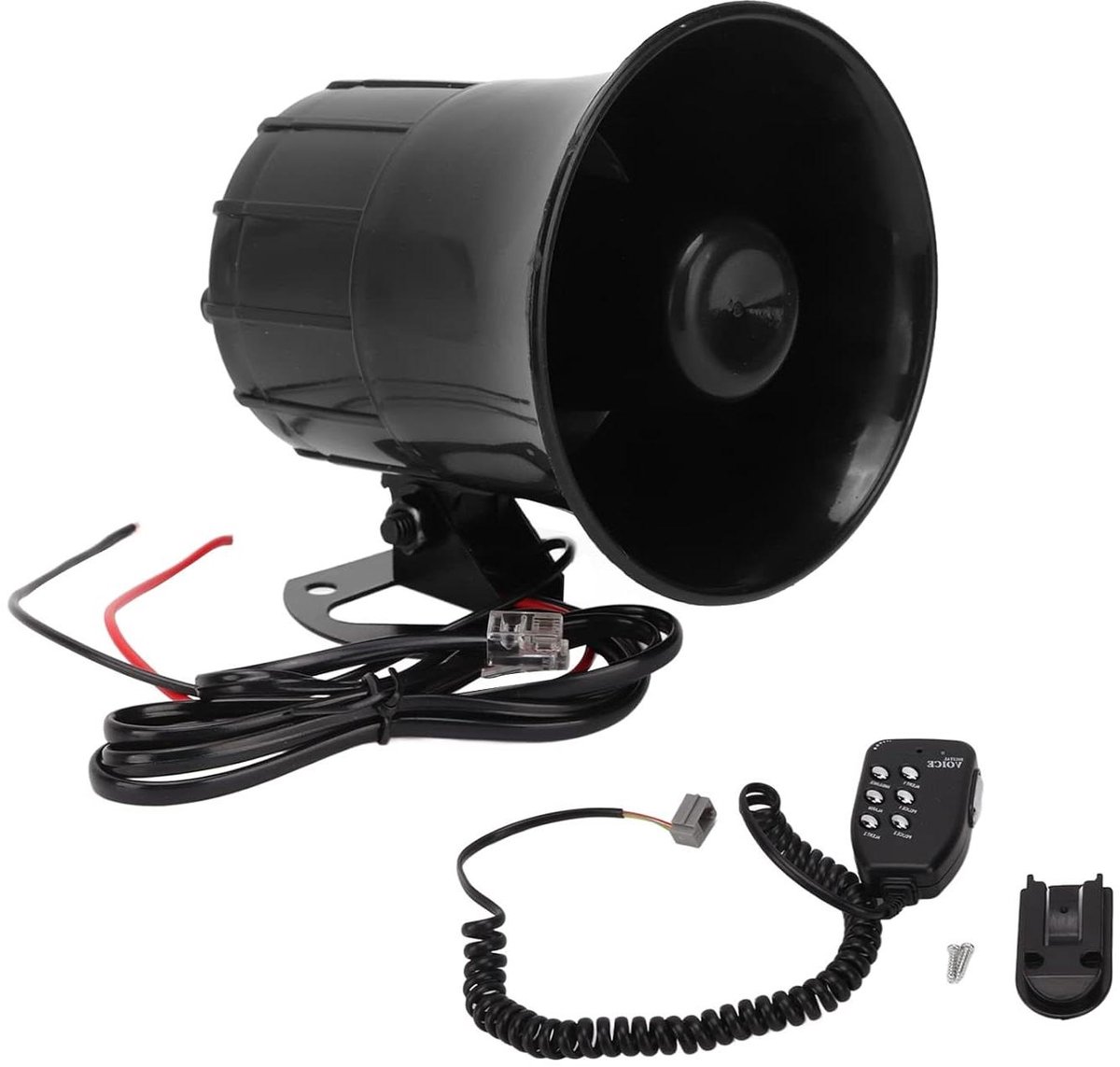 Trompet Luidspreker - Megafoon Hoorn - Geluidssignalen Geven - 110dB Volume - 12 cm - Zwart